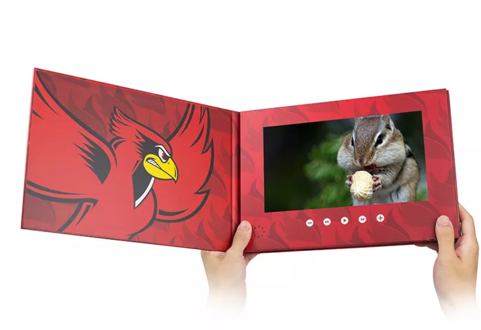 Quality Custom Hardcover LCD Video Book 10 Inch A4 Video Brochures Education Advertising for sale