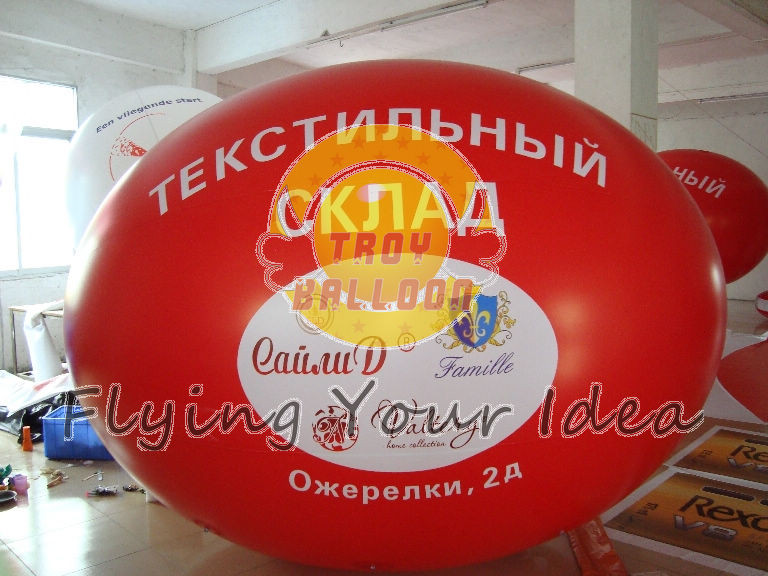 Quality Big Red Inflatable Advertising Oval Balloon with Full digital printing for Sporting events for sale