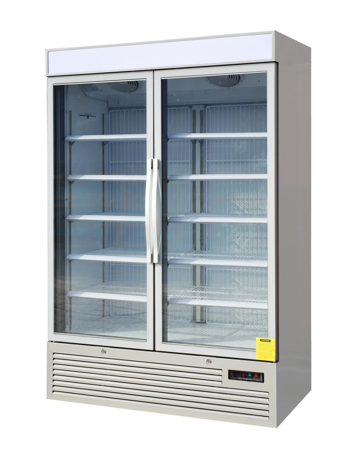 China Commercial Reach In Freezer Double Glass Door With Secop Compressor for Ice Cream Display on sale
