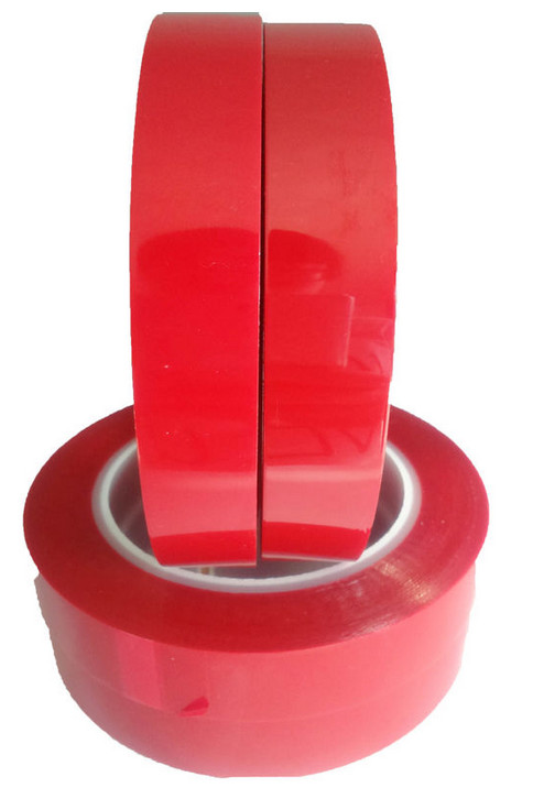 Quality Soft And Tender Red Polyester Adhesive Tape / Switch Bonding Tape For Film Liner for sale