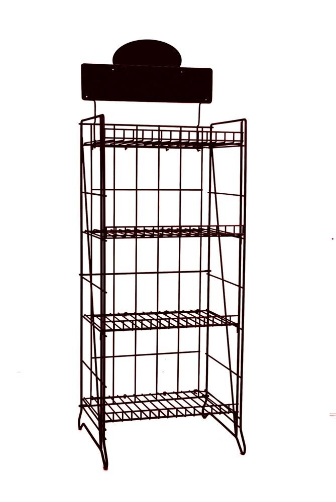 Quality Custom 4 Tier Stainless Steel Retail Display Rack With Chrome / Zinc Plating for sale