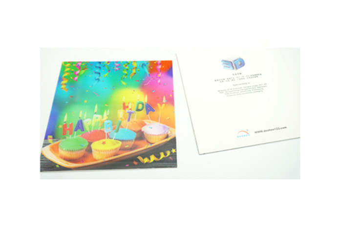 Quality Change Effect 3D Lenticular Printing Birthday Greeting Card 0.38mm PET for sale
