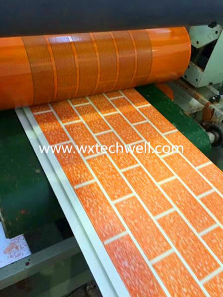 Buy Embossed Brick Pattern Exterior Decorative Metal Wall Cladding Panel Production Line at wholesale prices