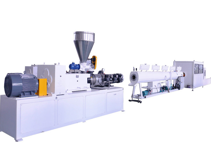 110MM UPVC PVC Pipe Extrusion Machine Conical Twin Screw Pipe Extruder Machine