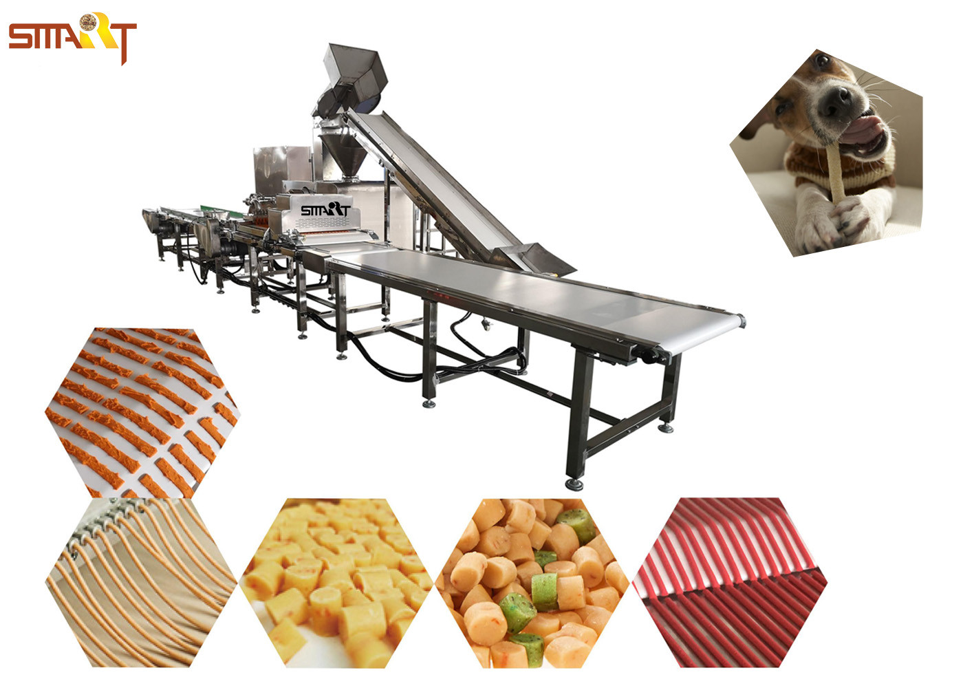 Quality Soft Dog Jerky Treats Cold Extrusion Machine 300kg/H Production Capacity for sale