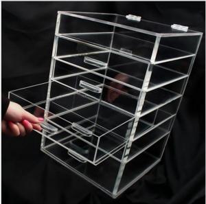 Transparent Silker Print Table Top Display Stands , Clear Acrylic Brochure Holders For Promotion