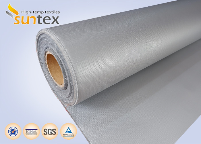 Quality Silver Grey Silicone Coated Fiberglass Fabric For Heat And Cold Insulation for sale