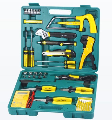 China 45 pcs telecom tool set ,with multimeter,soldering iron ,solder wire ,pliers on sale