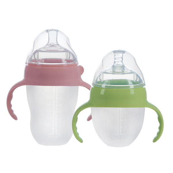 Factory Customized Hands Free Anti-flatulence Food Grade Silicone Baby Bottle Baby Feeding Bottle