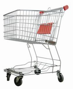 China Grocery Store Shopping Carts Unfolding Style Zinc Plated Surface Treatment on sale