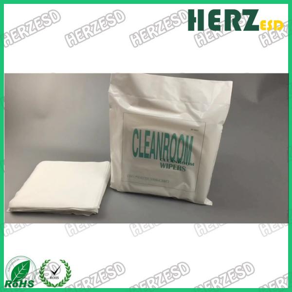 Buy White Color Clean Room Wipes , Cleanroom Polyester Wipes Class 100 OEM Available at wholesale prices