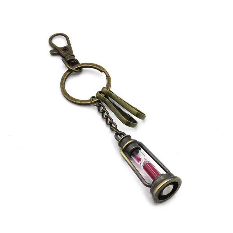 Wholesale Custom Souvenir Retro Hourglass Lover Zinc Alloy Keychain