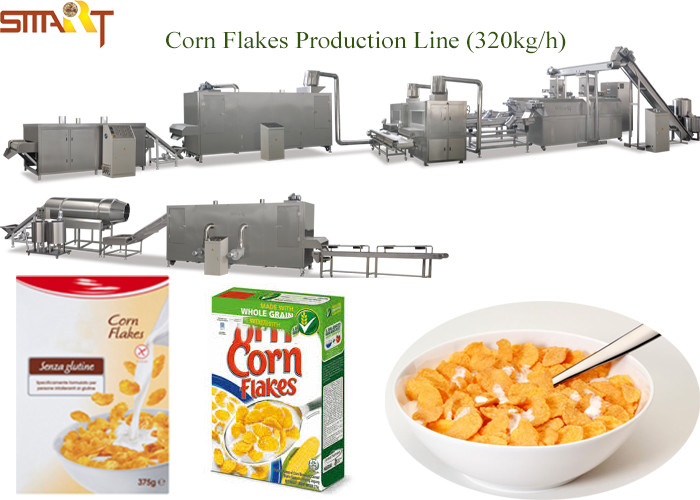 Quality Professional Corn Flakes Production Machine Extruded Maize Flake Machinery for sale
