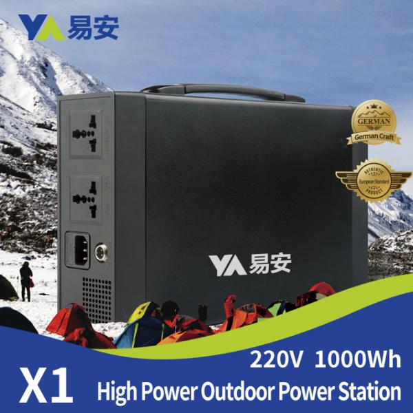 Portable Power Station, 1000Wh Solar Generator 110V 500W Peak 700W 1 AC Outlet 2 USB Ports 2 DC Ports Backup Battery 0