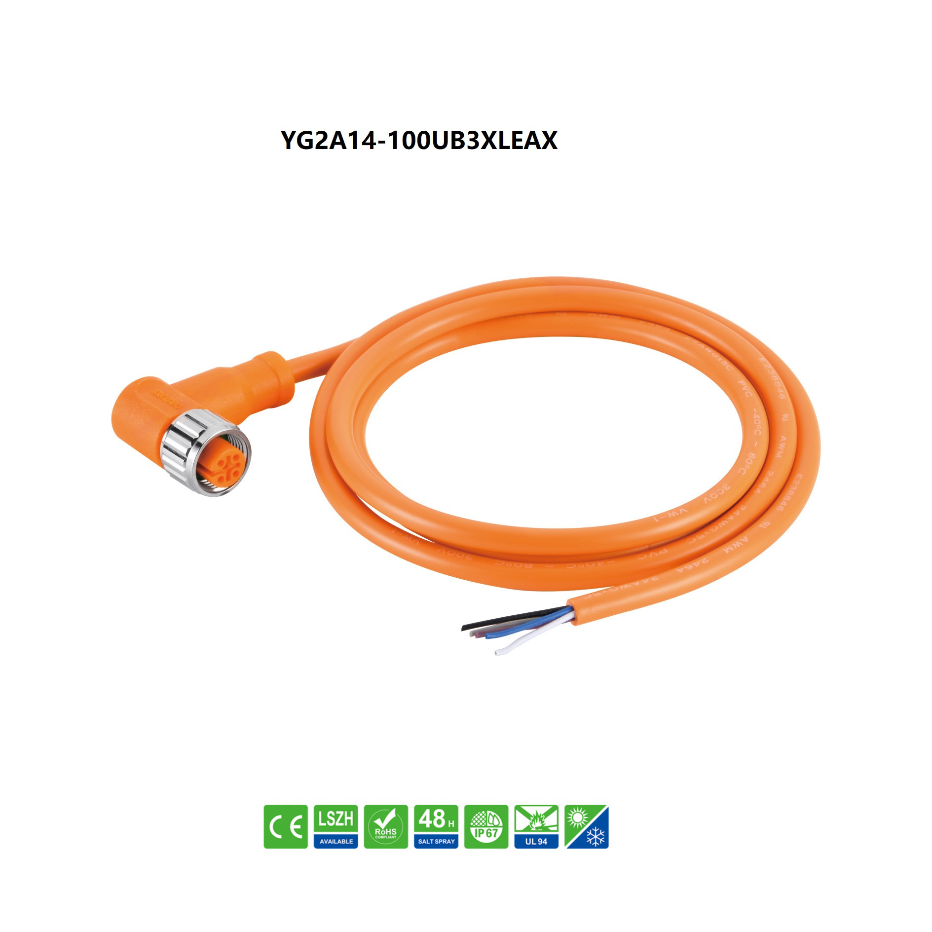 Buy 4pin 10m PUR M12 Sensor Actuator Cable A Coding Female Right Angled Connectors at wholesale prices