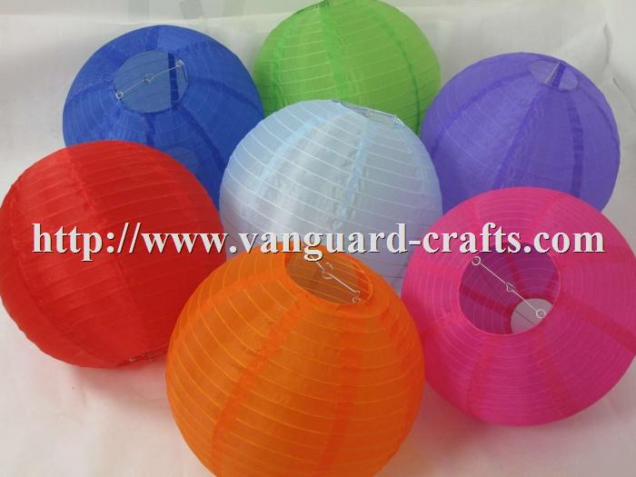 Round nylon lantern even ribbing solid colour round lantern fabric lantern chinese lantern