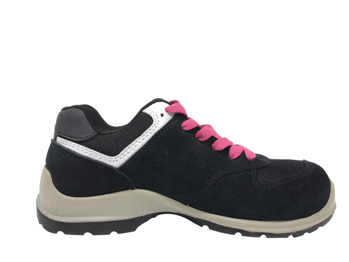 Quality Logo Stitched Ladies Safety Shoes Foam Counter With Bright Color Lace for sale