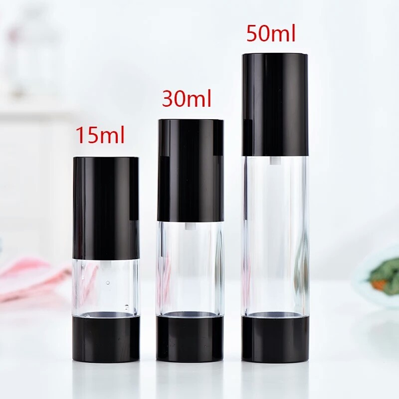 LinDeer Plastic PP Black Airless Pump Bottles Cosmetic