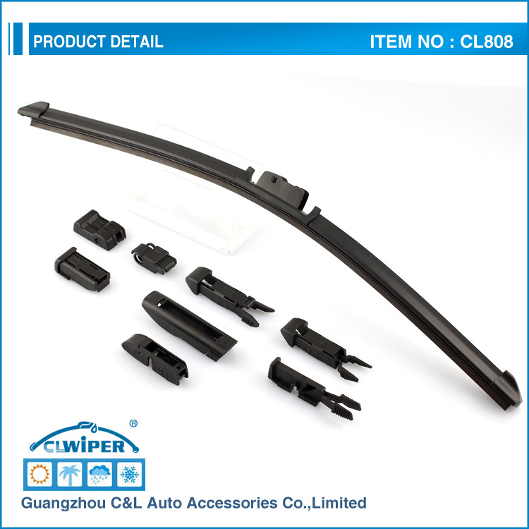 Buy Frameless Multifunctional Type Windscreen Wipers , 7 Plus 2 Adaptors Clear Windshield Wipers at wholesale prices