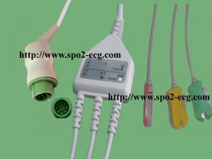 Quality One Piece ECG Lead Cable Round 12 Pin IEC And AHA For Electrocardiograph Machine for sale