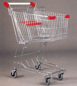 Quality Mini Steel Mesh Supermarket Shopping Cart Zinc Plated 60 Litres for sale