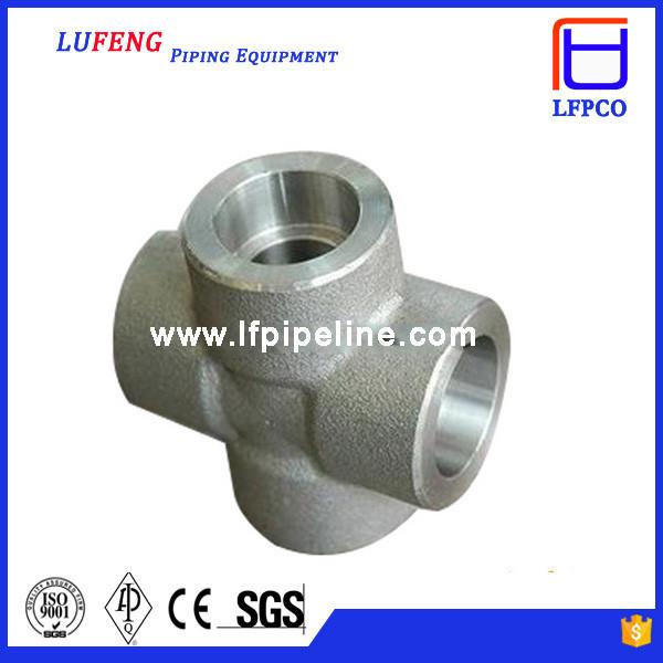 Buy 3000 LBS Carbon Steel Forged Pipe Fitting Socket Weld Cross at wholesale prices