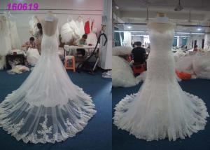 Quality Fashion Princess Mermaid Wedding Dresses / Women Maxi Tulle Mermaid Bridal Gowns for sale