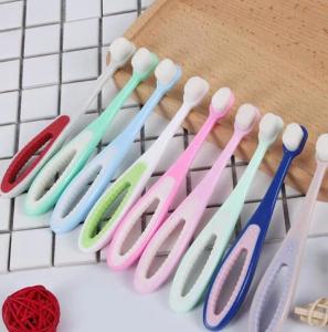 Quality Colored Lovely Eco Friendly Baby Toothbrush Plastic Children Kids Bamboo Toothbrush Private Label for sale
