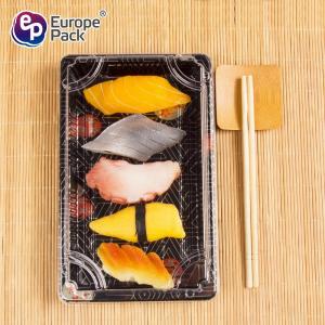 China Best selling one time ps plastic square plate sushi tray with lid on sale