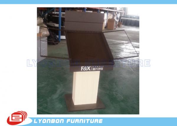 Buy Brown customize MDF Metal Wooden Display Stands / Table , carpet display stand at wholesale prices