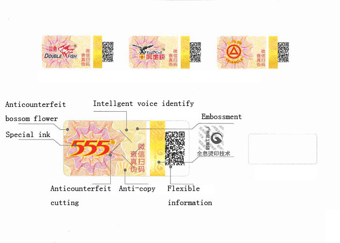 Quality 2D Code Flexible Information Anti Counterfeit Labels With Special Ink Printing for sale