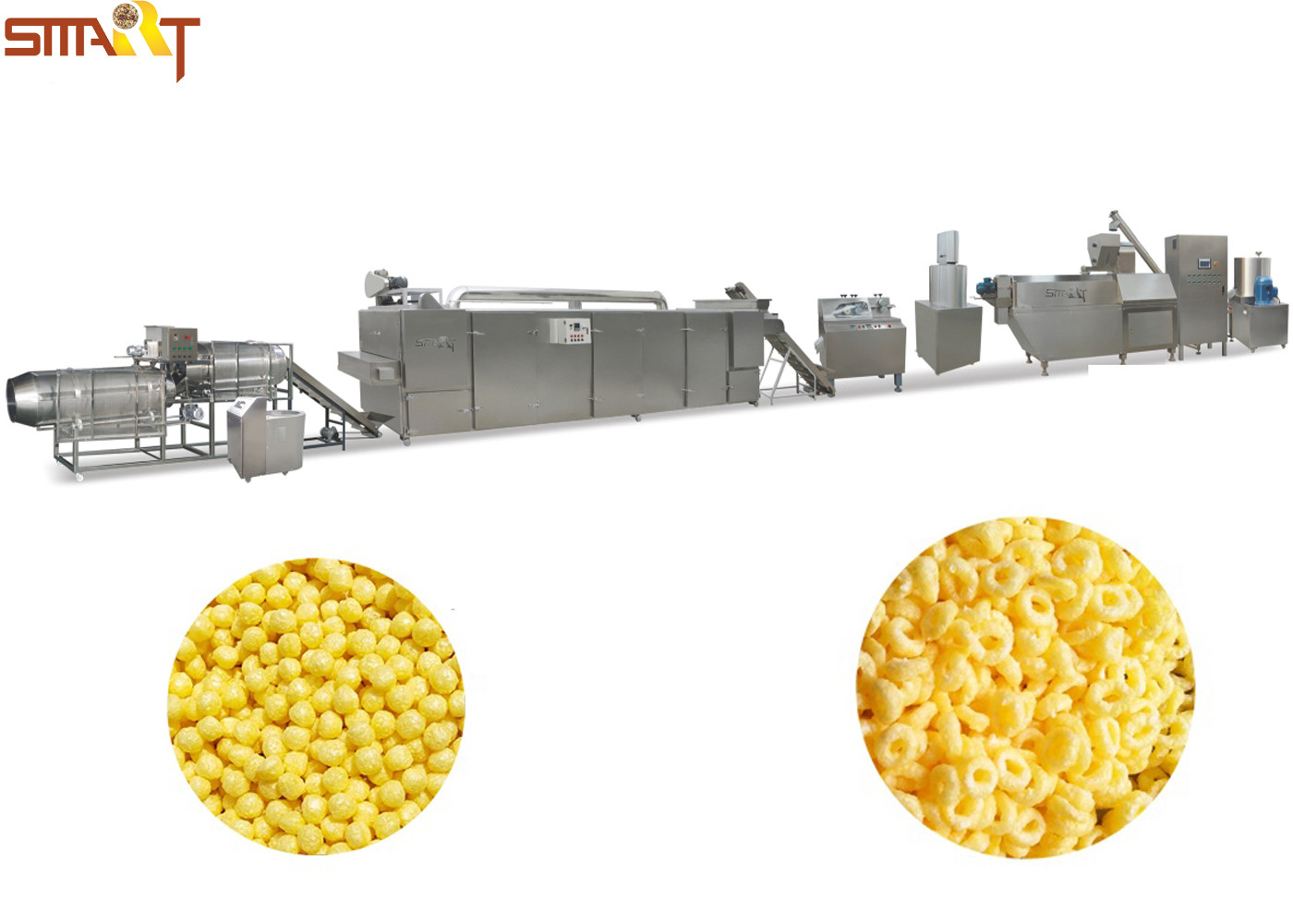 Quality Sweet Corn Chip Puff Snack Machine With Double Screw Extruder for sale