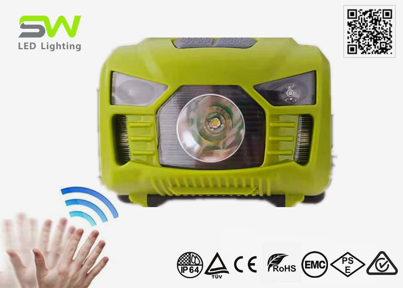 Quality Rechargeable Waterproof Motion Sensor Headlamp With Red SOS Flashing for sale