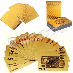 China Magic Cheating Durable Waterproof Plastic 24K Gold Foil Poker 2 Numbers on sale
