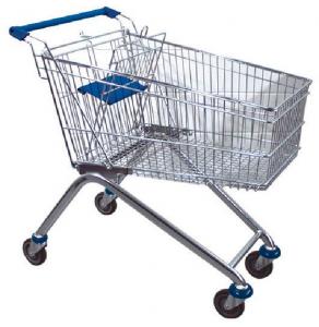 Quality 80L Custom Zinc Plated Australia Plastic Trolley One-stop Steel Supermarket Shopping Cart for sale
