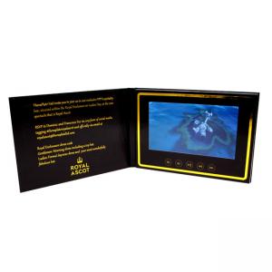 Quality 7 Inch HD Screen Digital Lcd Brochure Display With Printing For Invitation Video Gold Foil Greeting Card for sale