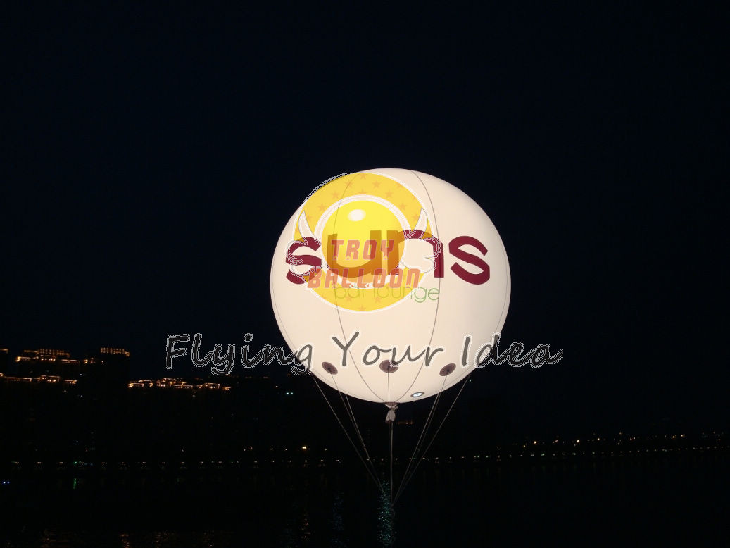 Quality Fireproof 2.5m diameter reusable Inflatable Lighting Balloons for opening event for sale