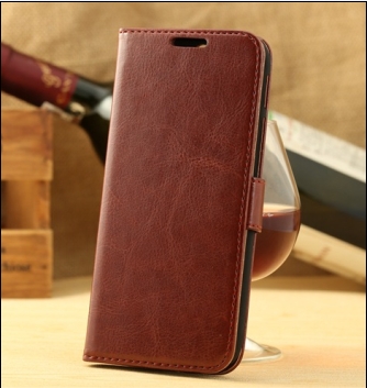 Brown Luxury  Flip Wallet Leather Case Cover For HTC ONE M8 Accessory