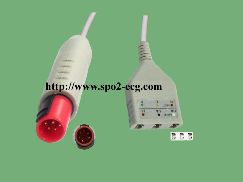 Quality Bionet BM3 Reusable Ecg Patient Cable Round 8 Pin 3.6 Metre CE Standard for sale