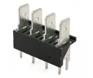 Quality Vertical Faston Connector CQS For 4-pole PCB With 7.62mm Pitch for sale