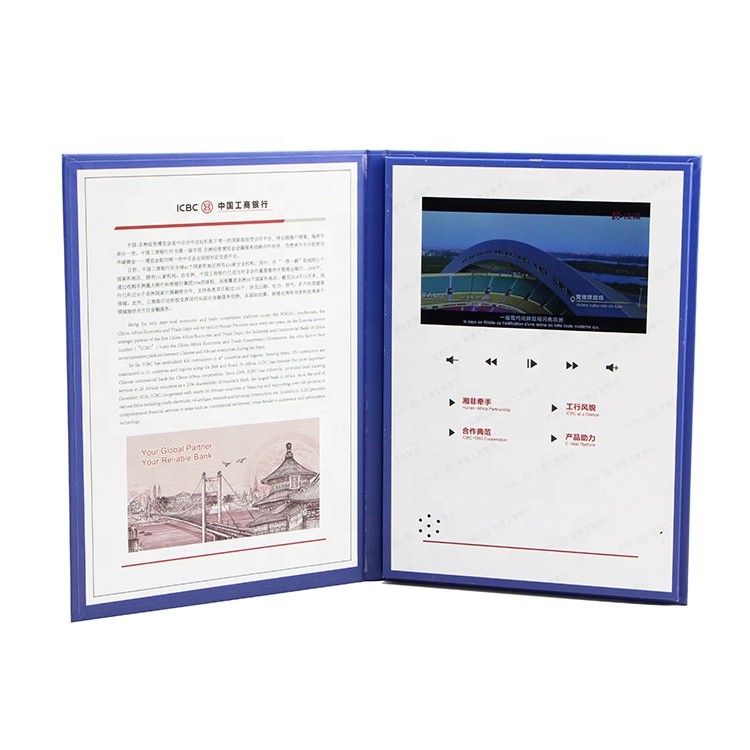 Quality New Style lcd video book digital brochure card 256Mb A5 7 inch video mailer for sale