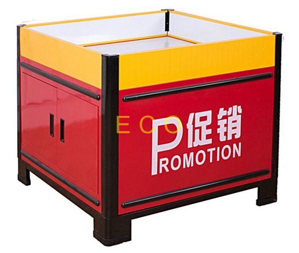 Quality Movable Metal Promotion Display Counter Store Supermarket Accessories L1000 * W1000 * H850 mm for sale