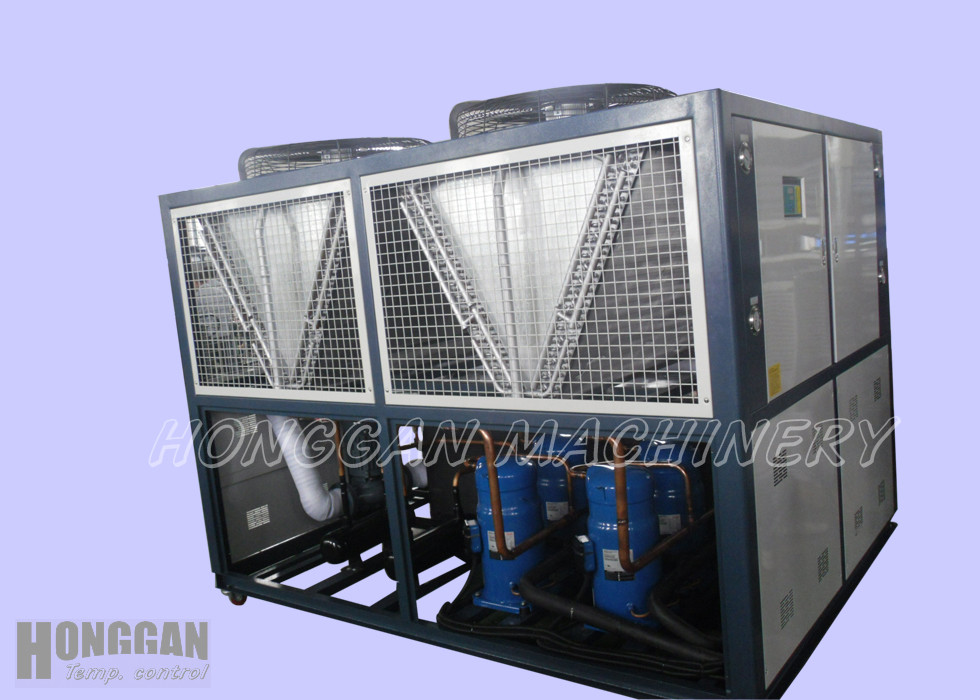Quality Industrial Double Compressor Air Cooled Screw Water Chiller Temperature Control Equipment Used for  Steaming wok for sale