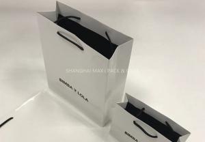 Shopping Branded Paper Bags With My Logo Foil Printing With Black String Handle