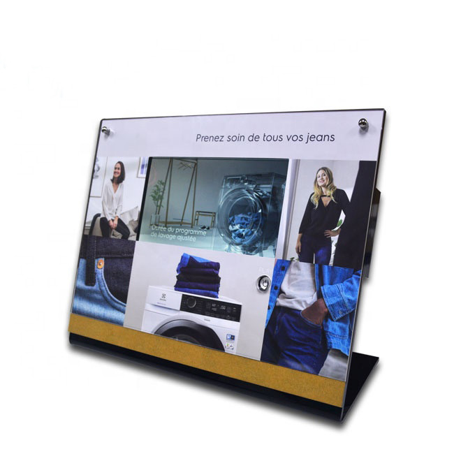 Quality Point of purchase(POS) video screen displays with custom print,LCD video shelf talker for retails for sale