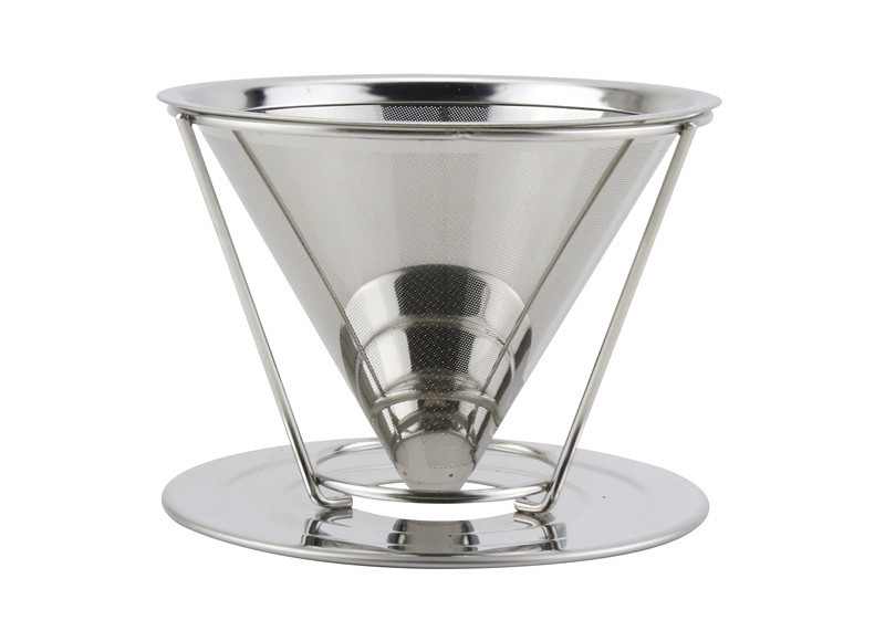 Quality Premium Manual Brewer Pour Over Coffee Cone With Stainless Steel Filter for sale