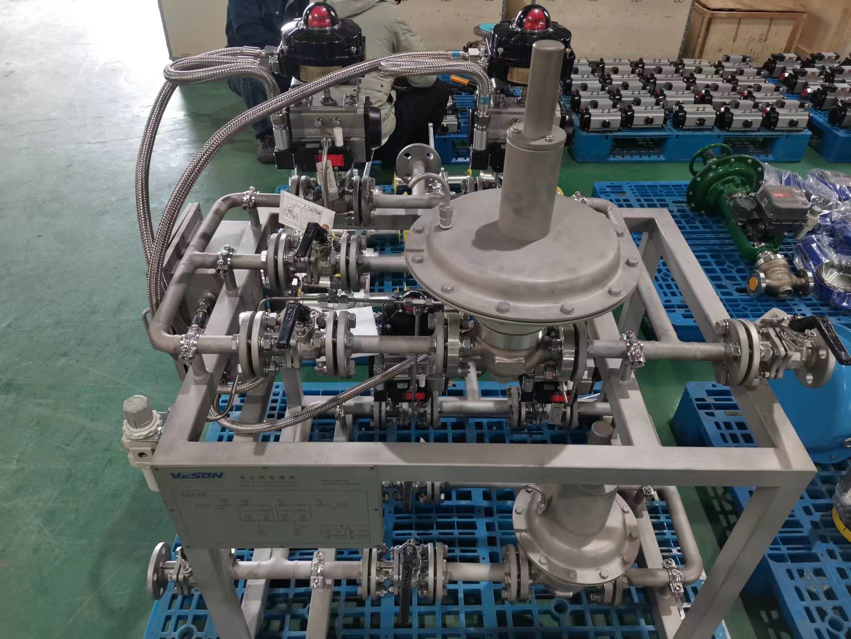 Quality Skid Mounted Custom Automated Machines Air Preparation Regulating Valves Manifolds for sale