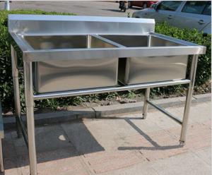 Quality Corrosion Resistant Stainless Steel Display Racks Double Bowl Kitchen Sink for sale
