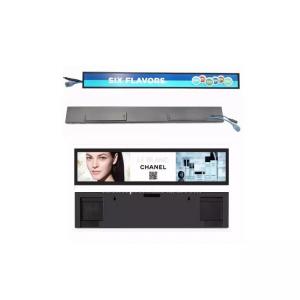 China Custom Stretched Bar LCD Display 1920x540 Multiple Size Supermarket Shelves LCD Advertising Screen on sale