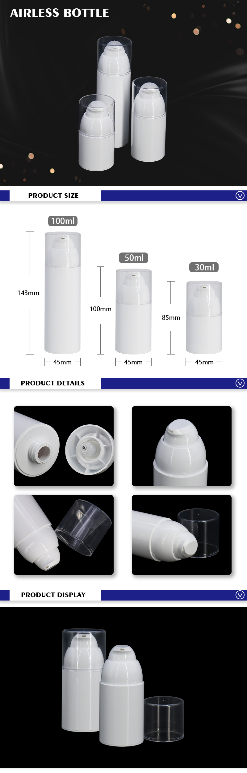 airless pump lotion bottle